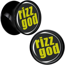Load image into Gallery viewer, RIZZ GOD Black Acrylic Saddle Plug Set by Onyx O