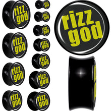 Load image into Gallery viewer, RIZZ GOD Black Acrylic Saddle Plug Set by Onyx O