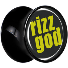 Load image into Gallery viewer, RIZZ GOD Black Acrylic Saddle Plug Set by Onyx O