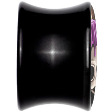 Load image into Gallery viewer, Black Acrylic Burning Skull Candle Double Flare Plug Set by Onyx O