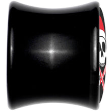 Load image into Gallery viewer, Santa Pirate Candy Cane Skull Black Acrylic Saddle Plug Set by Onyx O