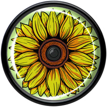 Load image into Gallery viewer, Blossom Creation Yellow Sunflower Black Acrylic Saddle Plug Set by Onyx O