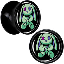 Load image into Gallery viewer, Zombie Bunny Black Acrylic Saddle Plug Set by Onyx O