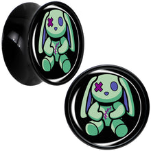 Load image into Gallery viewer, Zombie Bunny Black Acrylic Saddle Plug Set by Onyx O