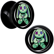 Load image into Gallery viewer, Zombie Bunny Black Acrylic Saddle Plug Set by Onyx O