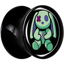 Load image into Gallery viewer, Zombie Bunny Black Acrylic Saddle Plug Set by Onyx O