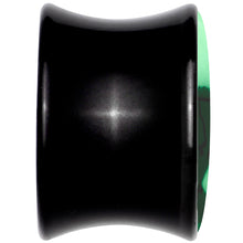 Load image into Gallery viewer, Black Acrylic Glow in the Dark Peeking Cat Double Flare Plug Set by Onyx O