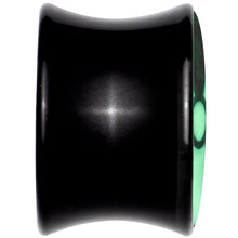Load image into Gallery viewer, Black Acrylic Radioactive Glow in the Dark Double Flare Plug Set by Onyx O