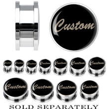 Load image into Gallery viewer, Custom No.1 Steel Personalized Screw Fit Plug