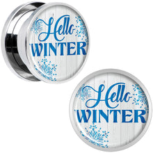 Load image into Gallery viewer, Hello Winter Snowflake Screw Fit Plug Set Sizes 8mm to 20mm
