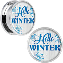Load image into Gallery viewer, Hello Winter Snowflake Screw Fit Plug Set Sizes 8mm to 20mm