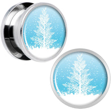 Load image into Gallery viewer, Winter Snow Covered Tree Screw Fit Plug Set Sizes 5mm to 20mm