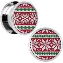 Load image into Gallery viewer, Red Green Christmas Sweater Screw Fit Plug Set Sizes 5mm to 20mm