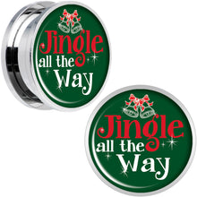 Load image into Gallery viewer, Green Jingle All the Way Screw Fit Plug Set Sizes 6mm to 20mm