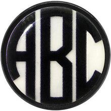 Load image into Gallery viewer, Black Glow in the Dark Custom Initial Screw Fit Plug Set - buy 2 for a pair