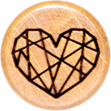 Load image into Gallery viewer, Organic Beechwood Geometric Heart Saddle Plug Set 0G to 25mm