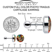 Load image into Gallery viewer, Custom Full Color Photo Tragus Cartilage Earring