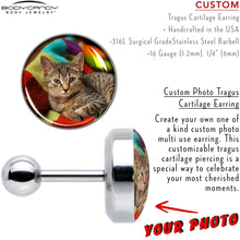Load image into Gallery viewer, Custom Full Color Photo Tragus Cartilage Earring