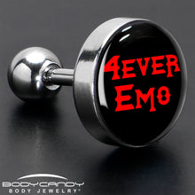 Load image into Gallery viewer, 16G 1/4 Black Red 4 Ever Emo Tragus Cartilage Earring by Onyx O
