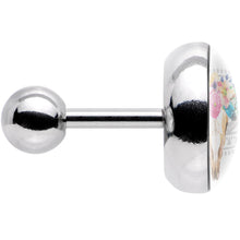 Load image into Gallery viewer, 16G 1/4 Watercolor Flower Animal Skull Tragus Cartilage Earring