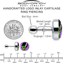 Load image into Gallery viewer, 16G 1/4 Bride of Frankenstein Tragus Cartilage Earring by Onyx O