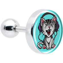 Load image into Gallery viewer, 16G 1/4 Heavy Metal Kitty Cat Tragus Cartilage Earring by Onyx O