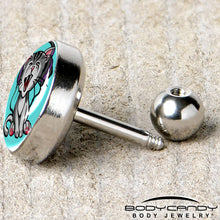 Load image into Gallery viewer, 16G 1/4 Heavy Metal Kitty Cat Tragus Cartilage Earring by Onyx O