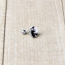Load image into Gallery viewer, 16G 1/4 Cute Kitty Cat Yin Yang Cartilage Tragus Earring by Onyx O