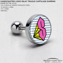 Load image into Gallery viewer, 16G 1/4 Hot Pink Cool S Tragus Cartilage Earring by Onyx O