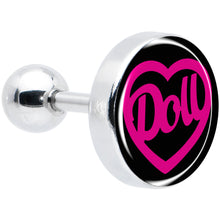 Load image into Gallery viewer, 16G 1/4 Hollow Heart Doll Word Tragus Cartilage Earring by Onyx O