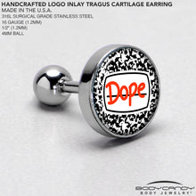 Load image into Gallery viewer, 16G 1/4 Dope Composition Notebook Tragus Cartilage Earring by Onyx O