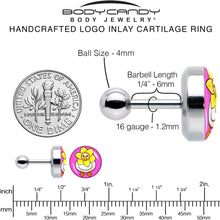 Load image into Gallery viewer, 16G 1/4 Daffodil Duck Cartilage Tragus Earring by Onyx O