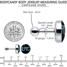 Load image into Gallery viewer, 16G 1/4 Epic Blue Cartilage Tragus Earring