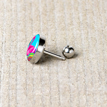 Load image into Gallery viewer, 16G 1/4 Rainbow Sea Floating Flamingo Cartilage Tragus Earring by Onyx O