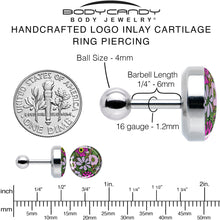 Load image into Gallery viewer, 16G 1/4 Blossom Creation Paradise of Pink Flowers Cartilage Earring by Onyx O