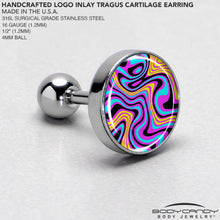 Load image into Gallery viewer, 16G 1/4 Funky Swirls Cartilage Tragus Earring by Onyx O