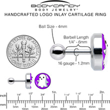 Load image into Gallery viewer, 16G 1/4 Ghost Cartilage Tragus Earring by Onyx O
