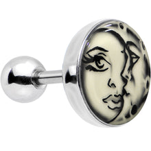 Load image into Gallery viewer, 16G Celestial Sun Moon Glow in the Dark Tragus Cartilage Earring