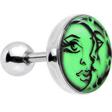 Load image into Gallery viewer, 16G Celestial Sun Moon Glow in the Dark Tragus Cartilage Earring