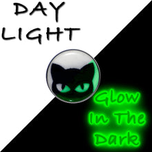Load image into Gallery viewer, 16G Glow in the Dark Peeking Black Cat Tragus Cartilage Earring by Onyx O