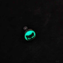 Load image into Gallery viewer, 16G Glow in the Dark Peeking Black Cat Tragus Cartilage Earring by Onyx O