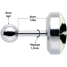 Load image into Gallery viewer, 16G 1/4 Lipstick Kiss Black Glow in the Dark Cartilage Earring by Onyx O