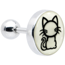 Load image into Gallery viewer, 16G 1/4 Glow in the Dark Kitty Cat Tragus Cartilage Earring by Onyx O