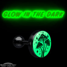 Load image into Gallery viewer, 16G 1/4 Glow in the Dark Mystic Mushroom Tragus Cartilage Earring by Onyx O