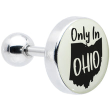 Load image into Gallery viewer, 16G 1/4 Glow in the Dark Only in Ohio Tragus Cartilage Earring by Onyx O