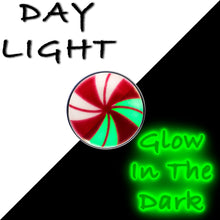 Load image into Gallery viewer, 16G Glow in the Dark Holiday Peppermint Candy Tragus Cartilage Earring by Onyx O