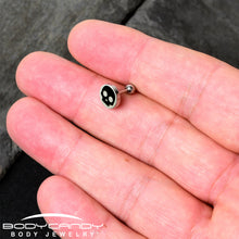 Load image into Gallery viewer, 16G 1/4 Glow in the Dark Simple Skull Tragus Cartilage Earring by Onyx O