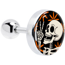 Load image into Gallery viewer, 16G 1/4 Peace Sign Skeleton Tragus Cartilage Earring by Onyx O