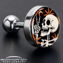 Load image into Gallery viewer, 16G 1/4 Peace Sign Skeleton Tragus Cartilage Earring by Onyx O