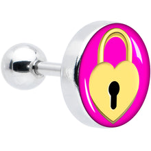 Load image into Gallery viewer, 16G 1/4 Heart Lock Cartilage Tragus Earring by Onyx O